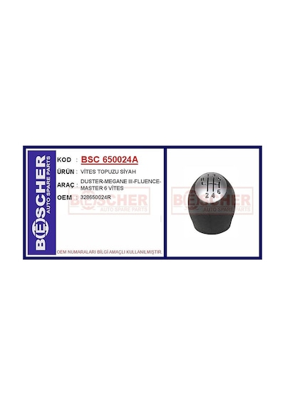 Vites Topuzu Duster-megane Iıı-fluence-master 6 Vites Siyah 328650024r Diğer