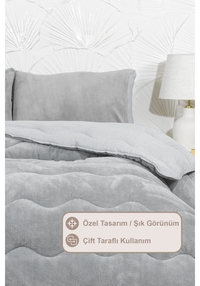 Elart Victor Comfort Uyku Seti Tek Kişilik Wellsoft 2 Parça 155x215 Cm Gri Gri
