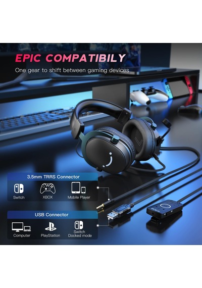 Fıfıne 3,5 Mm Ses Jaklı Oyun Usb Kulaklığı, 7.1 Surround Ses, Çıkarılabilir Mikrofon, Ses Kontrolü, Sku: Smgstkd688651b54