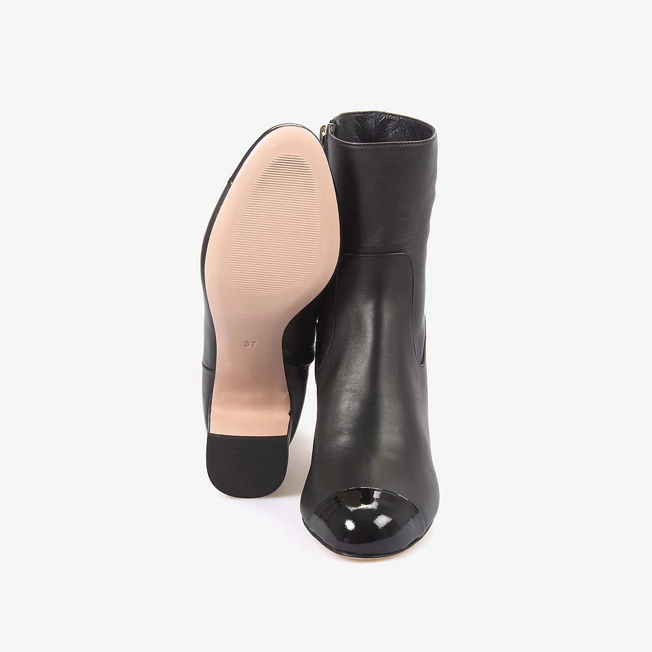 Mocassini Hakiki Deri Kadın Bot M103 Siyah Rugan+siyah Napa