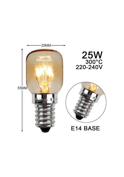 Yanuoda Fırın Ampulü 25w 300 C Küçük Edison Vidalı E14 Nikel Tuz Lambası Ampul Pigme Lamba 5