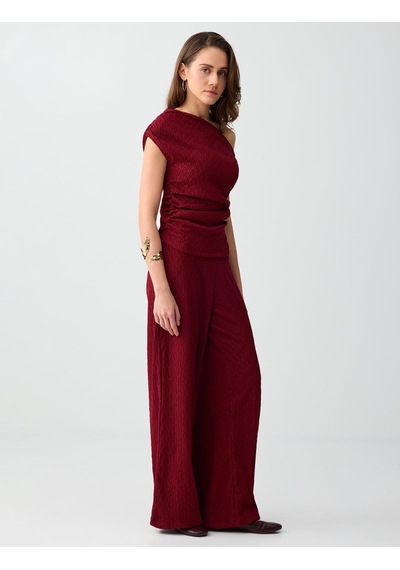 Jimmy Key Jimmy Key Bordo Beli Lastikli Normal Paça Normal Bel Örme Pantolon 6sw186692562