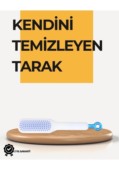Kendi Kendini Temizleyen Saç Tarağı Anti-statik, Silikon Uçlu, Abs Malzeme, 22x4 Cm