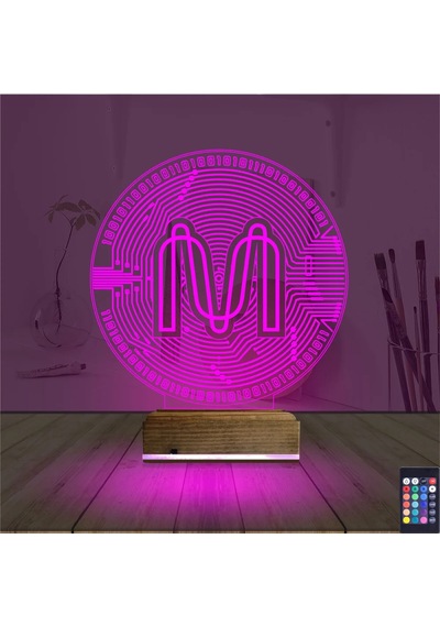 Luvivia Crypto Mina Coin 3d Lamba - Masa Gece Lambası Şeffaf