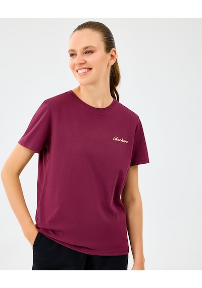 Skechers W Light Fabric T-shirt Kadın Bordo Tshirt S2520239-3877 Bordo
