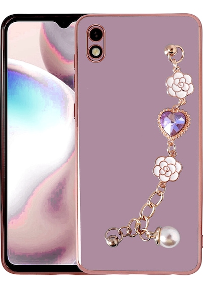 Redmi 9a Kılıf El Tutamaçlı Kamera Korumalı Klfs Taka Silikon Kapak - Pembe Pembe