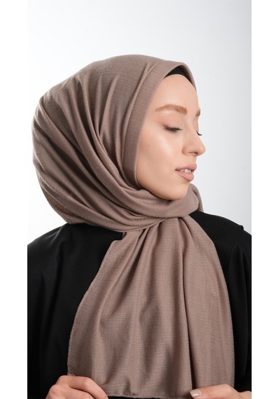 Hürrem Bone Vizon Pratik Hazır Geçmeli Tesettür Şal Örme Kumaş Sade 2118_10