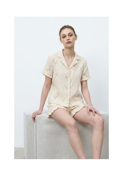 Fit Women Kadın Premium Fırfırlı Çok Renkli Pijama Takımı