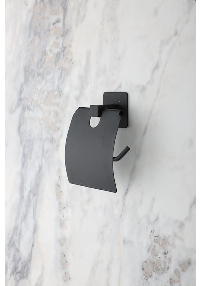 Kare Kapaklı Tuvalet Kağıtlığı Siyah, Yapışkanlı Ve Vidalı Montajlı Metal Wc Kağıtlık, Modern Banyo Tuvalet Kağıdı Askısı Sku: Smg8690010153289 Diğer
