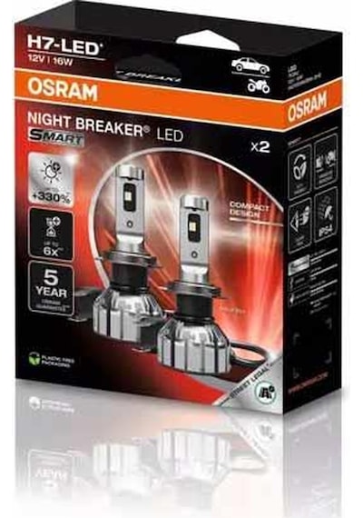 Osram Far Ampulü Led Night Breaker H7 16w 12v 1550lm 64210dwnbsm2hb