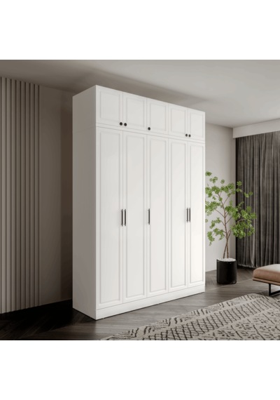 Milas 5 Kapaklı Komple Mdf Yüklüklü Gardırop