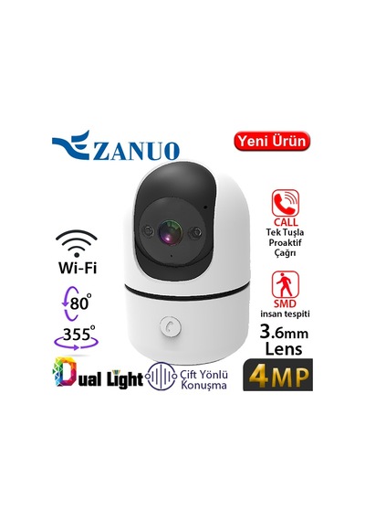 Zanuo Ipc-h4a-4f-l-wıfı 4mp 3.6mm Smart Dual Light Aı Wi-fi Kamera 20mt. Zanuo Ipc-h4a-4f-l-wıfı 4mp 3.6mm Smart Dual Light Aı Wi-fi Kamera 20mt.