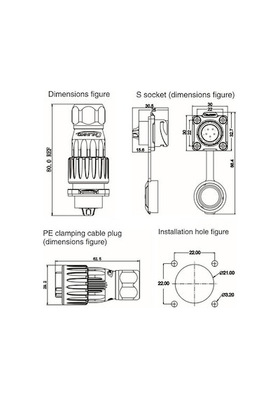 Dh-20-j05sx-03-401 5-pin Su Geçirmez Konnektör - Dişi