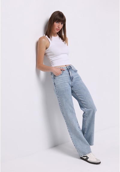 Colin's Colins Straight Fit Orta Bel Düz Paça Kadın İndigo Jean Pantolon Cl1075119 Q1.v1 Dn44373 Yeşil