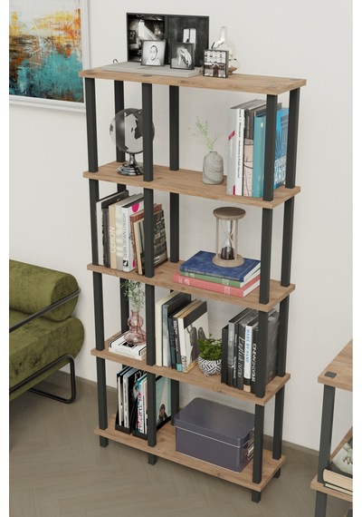 Mirada 5 Katlı Modern Kitaplık Dekoratif Çok Amaçlı Kitaplık Ve Organizer Çok Raflı Düzenleyici - Meşe Meşe Mirada 5 Katlı Modern Kitaplık Dekoratif Çok Amaçlı Kitaplık Ve Organizer Çok Raflı Düzenleyici - Meşe Meşe