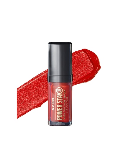 Avon Powerstay High Voltage Spark Likit Ruj Scarlet Flame