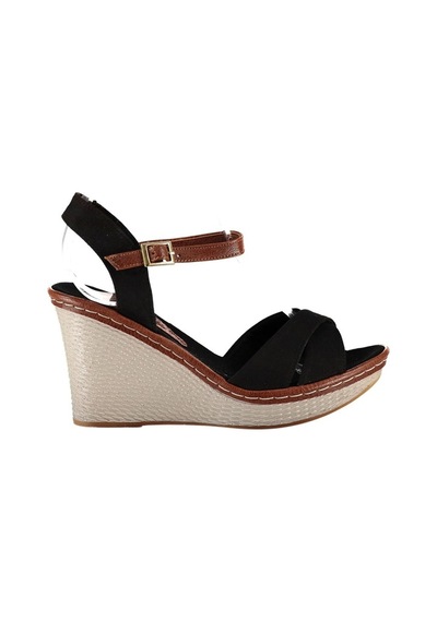 Fox Shoes Siyah Kadın Dolgu Topuklu Ayakkabı 9674040205