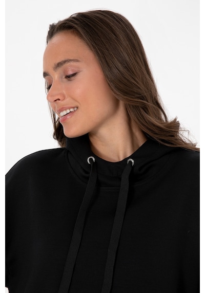 U.S. Polo Assn. Kadın Siyah Modal Karışımlı Kapüşonlu Sweatshirt 50313561-VR046