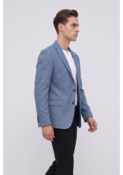 Plus Scorpion Erkek Esnek Kumaş Slim Fit Blazer Ceket Günlük & Ofis Şıklığı Lacivert