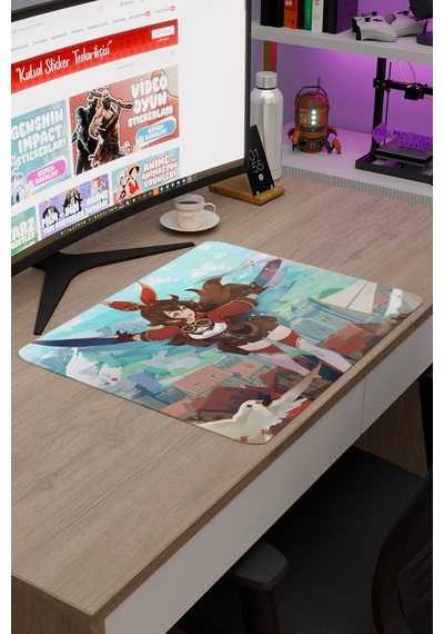 Amber Genshin Impact Anime Gacha V4 - 48x40 Xl Gaming Mouse Pad Fare Altlığı