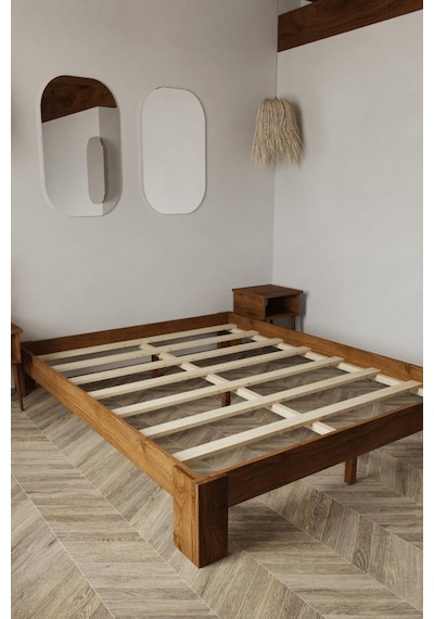 Soft Masif Ahşap Karyola Ceviz 90x190
