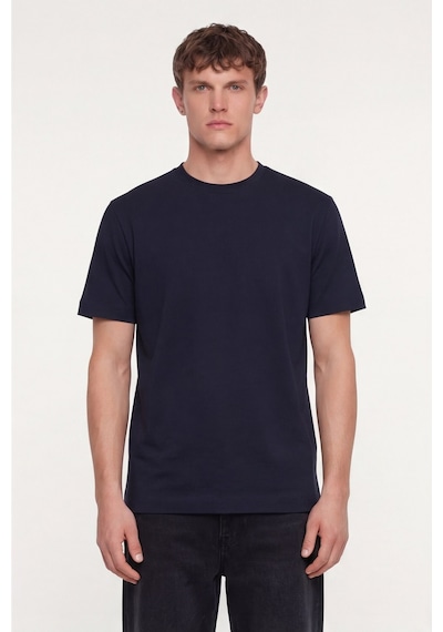 Sabri Özel Erkek Lacivert Normal Kesim Regular FitPamuk Dokuma Bisiklet Yaka Basic T-shirt Sabri Özel Erkek Lacivert Normal Kesim Regular FitPamuk Dokuma Bisiklet Yaka Basic T-shirt