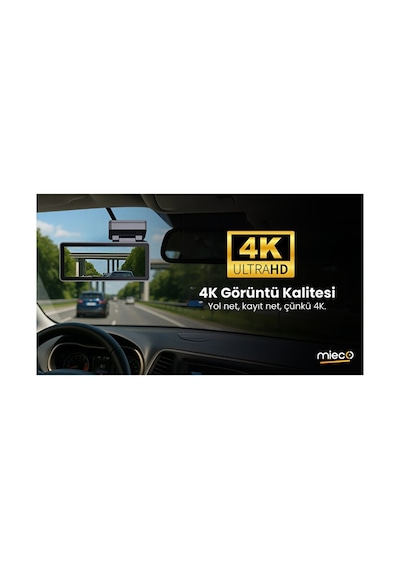 Mieco A7 4k Uhd Wifi Adas 150 Derece Ultra Geniş Açı Gece Görüşü Ön - Arka Araç Kamerası 2025 - Hafıza Kartı Hediyeli
