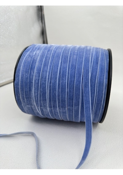 Paşateks- 1 Cm Düz Kadife-5 Metre -ik.mavi