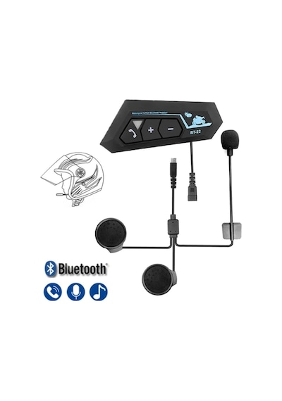 Kask Kulaklık Intercom Motorsiklet Kulaklığı Bt-22 5.0 Bluetooth