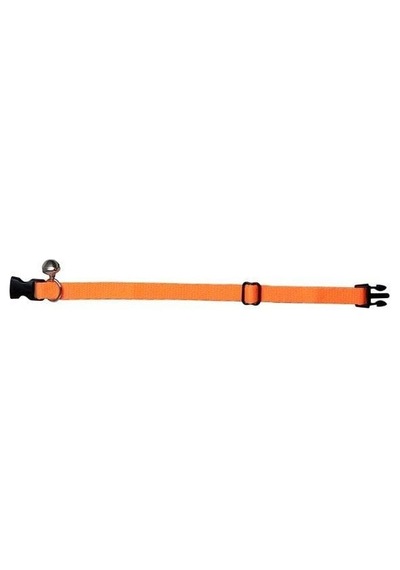 Neon Turuncu Zilli Ayarlanabilir Kedi Boyun Tasması 22-30 Cm-18493
