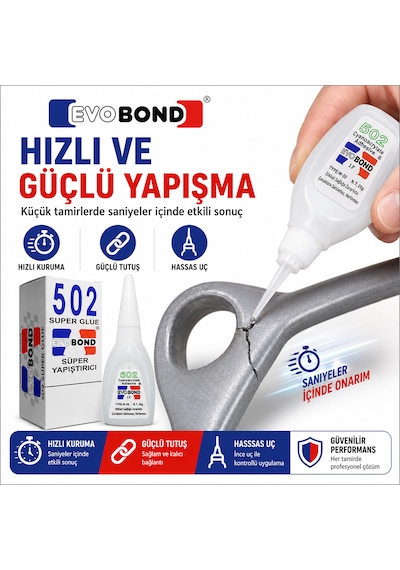 Evobond 502 Süper Hızlı 20 Gr Japon Yapıştırıcı 6 Adet