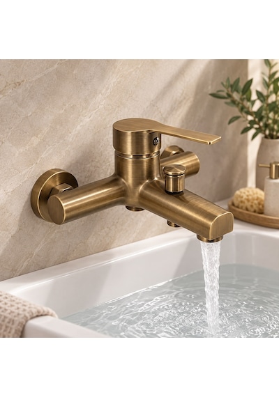 Viosa Antik Nostaljik Eskitme Kare Banyo Duş Bataryası 5 Yıl Garantili Musluk Krom