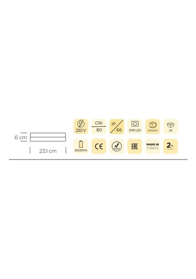 Zmr 36w Günışığı Işık - Beyaz Kasa Kare Ledli Glop Armatür 3000k Zmr-405b.30 Ip66 Gün Işığı