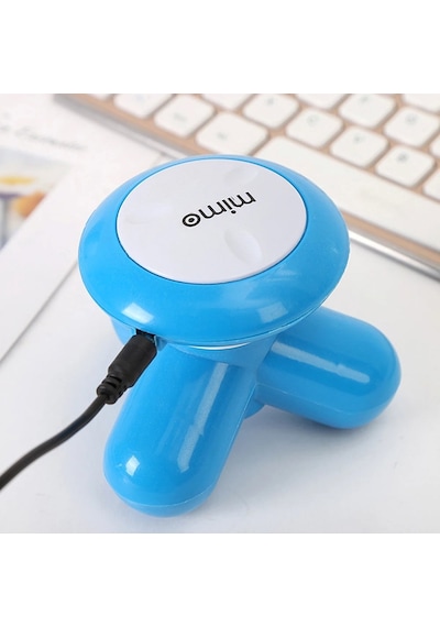 Mini Elektrikli Masaj Aleti Boyun Sırt Bacak Omuz Taşınabilir Üç Ayaklı Masaj Cihazı 9,5 cm