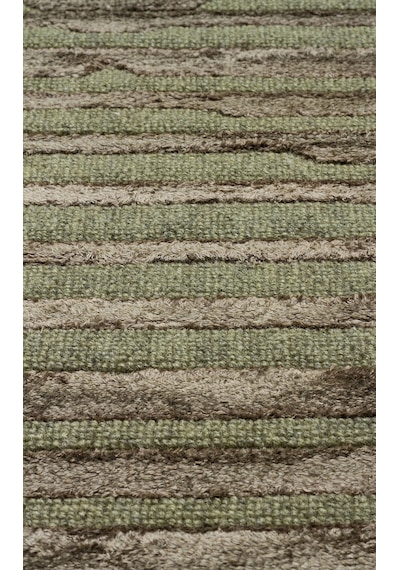Green Dyed Yüksek Alçak Dokulu Naturel Yün Ve Vıskon Modern Doku