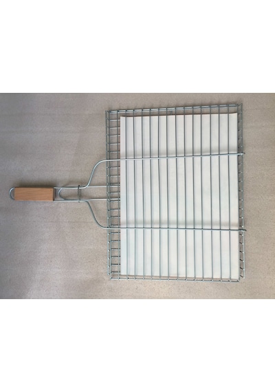 Ahşap Saplı Tel Izgara - Mangal Izgarası - Büyük Boy 32 Cm x 42Cm