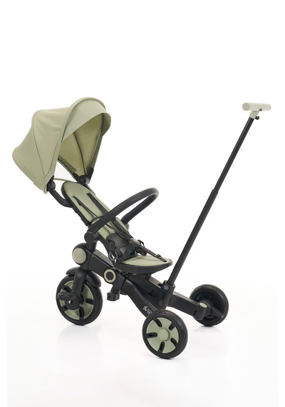 Flow 9in1 Smart Trike Çift Yönlü, Yatabilir, Katlanabilir, Denge Bisikleti Özellikli Bebek Ve Çocuk Bisikleti Haki