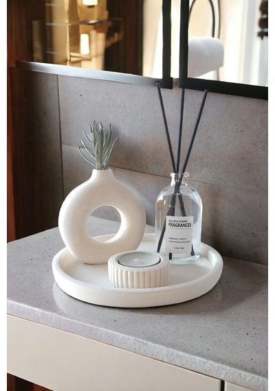 Dekoratif Minyatür Halka Vazo 100 Ml Oda Kokusu Mumluklu Set Tealight Mum Dahil Değildir