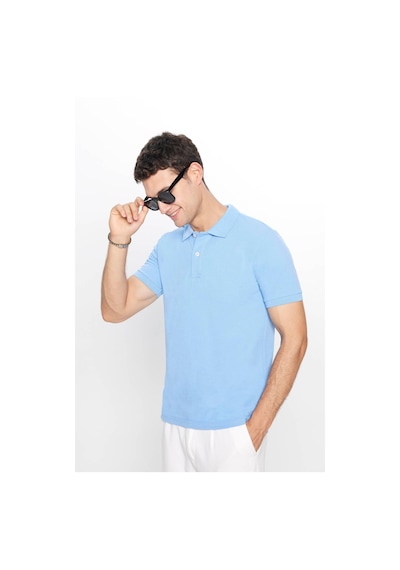 Tudors Erkek 3'lü Paket Siyah-mavi-beyaz Slim Fit Dar Kesim Pamuklu Düz Pike Polo Yaka Tişört-33097 Multi Çok Renkli