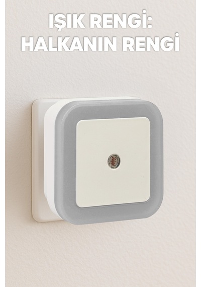 Kare Otomatik Gece Lambası Işığa Duyarlı Karanlık Ldr Sensörlü Koridor Beyaz Gc02 Beyaz