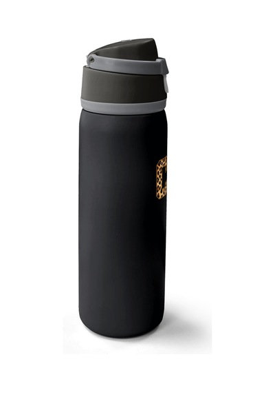 Coral High Siyah Leopar Ch Harf Desenli Pipetli Ve Direkt İçim Çelik Termos 800 Ml 38506 Siyah - Sarı