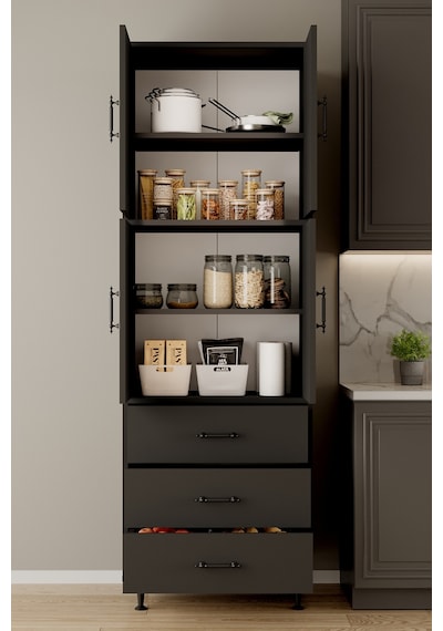 Aeka Ae-3020 Irmak 4 Kapaklı Çok Amaçlı Dolap 3 Çekmeceli Raflı Mutfak Kiler Banyo 195x63x35 Çok Amaçlı Dolap Antrasit - Antrasit Aeka Ae-3020 Irmak 4 Kapaklı Çok Amaçlı Dolap 3 Çekmeceli Raflı Mutfak Kiler Banyo 195x63x35 Çok Amaçlı Dolap Antrasit - Antrasit