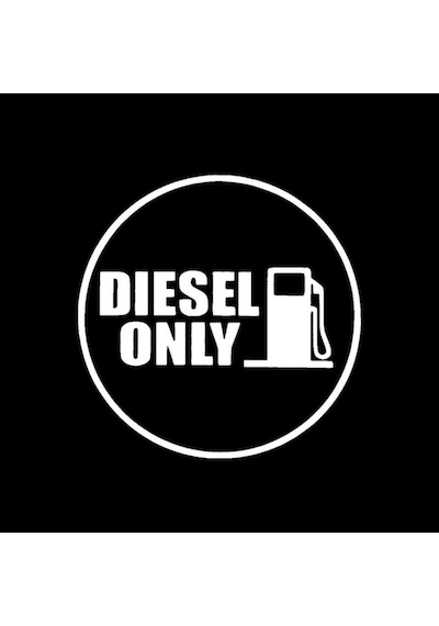 Sadece Dizel Yakıt Depo Kapağı Sticker 12 Cm Beyaz