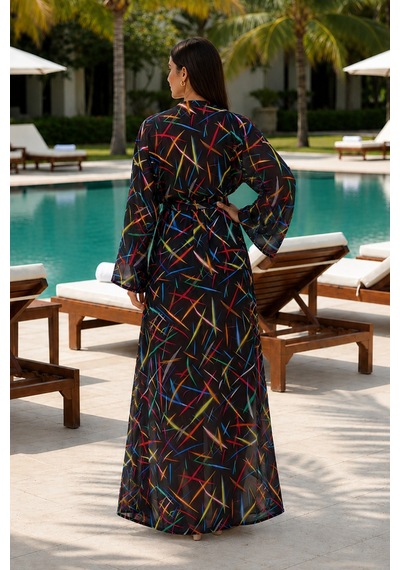 Armonika Kadın Beli Kuşaklı Yanları Yırtmaçlı Şifon Kimono Arm-26y001020 D67 Çok Renkli Armonika Kadın Beli Kuşaklı Yanları Yırtmaçlı Şifon Kimono Arm-26y001020 D67 Çok Renkli