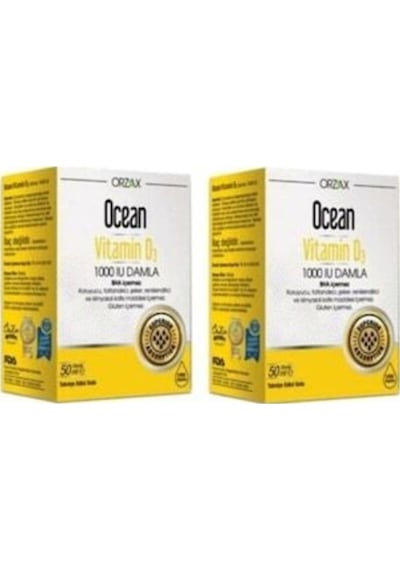 Ocean Vitamin D3 1000 Iu Damla 50 Ml 2 Kutu