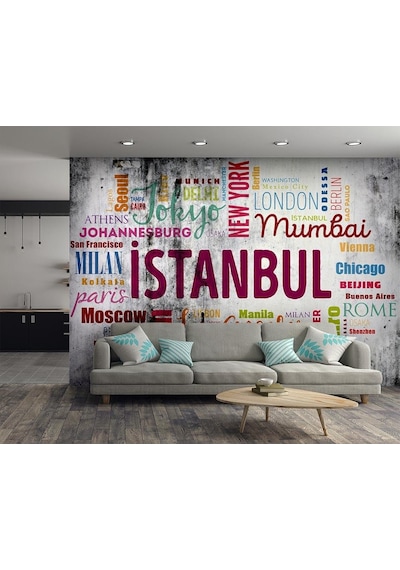 Şehir İsimleri Yazılı Duvar Kağıdı