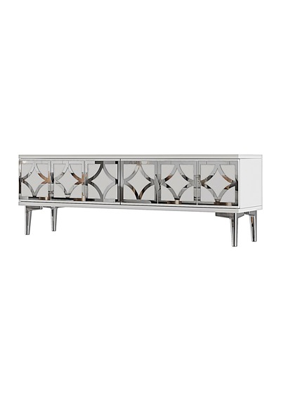 Tsa1237bs Lem Tv Sehpası Beyaz-silver 120cm Tsa1237bs Lem Tv Sehpası Beyaz-silver 120cm