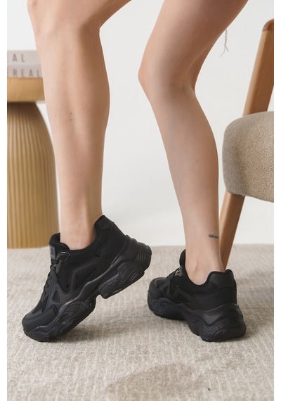 Daxtors D0141 Kadın Günlük Ortopedik Sneaker Spor Ayakkabı Siyah