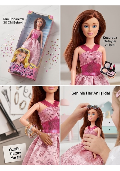 Pembe Elbiseli Model Bebek 30 Cm Model Oyuncak Bebek Model Bebek