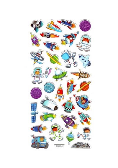 Sticker Kabartmalı Stiker Defter, Planlayıcı Etiket Hl88-041 - 17x9 Cm - Astranot Uzay Araçları